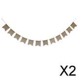 Maxbell 2x3Yards Vintage Blank Hessian Burlap Bunting Banner Wedding Party Banner