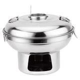Maxbell Chinese Small Hot Pot Portable Stainless Steel Hotpot for Camp Hotel 22cm silvery