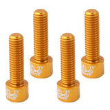 Maxbell 4pcs Road Bicycle Handlebar Stem Screw Aluminum Alloy M5*17MM Bolts Golden - Aladdin Shoppers