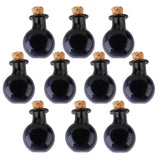 Maxbell 20 Black Mini Empty Flat Ball Bulb Glass Vial Jars Charm Message Bottles Pendant