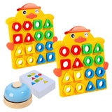 Maxbell Geometric Shape Quick Matching Board with Bell Valentines Day Gifts for Kids