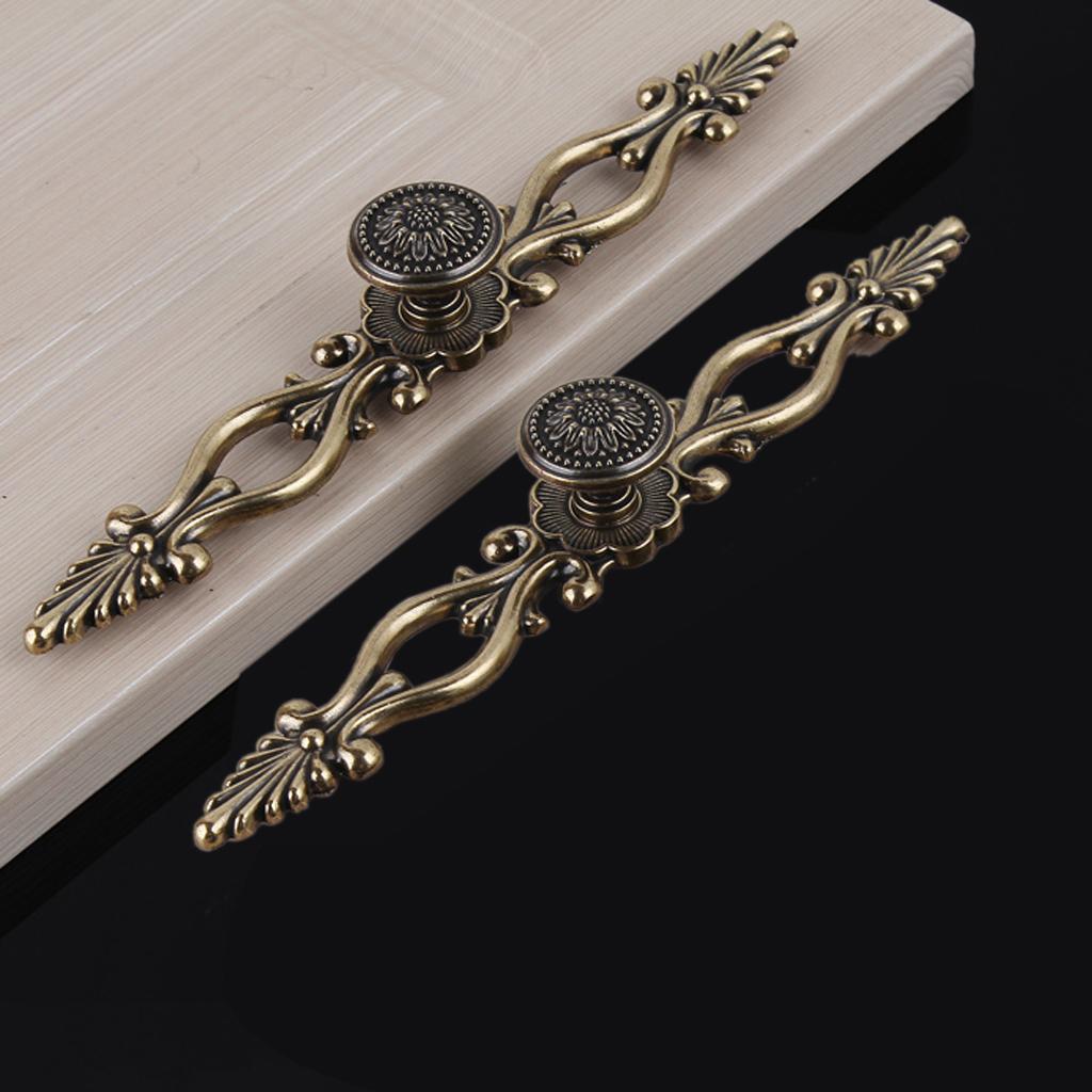Traditional Antique Brass Cupboard Cabinet Drawer Door Pull Handle 175mm
