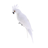 Maxbell 2x Realistic Parrot Artificial Feather Bird Animal Ornament White Yellow