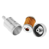Maxbell Universal 1/4''6mm Inline Gas Fuel Filter for Motorcycle Dirt Bike ATVSilver