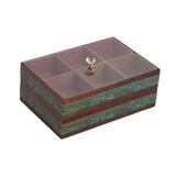 Maxbell Serving Tray Decorative Multifunctional with Lid for Candy and Sweets Chocolates green double layer