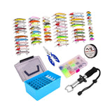 Maxbell Fishing Lures Spinnerbaits Lifelike Tackle Box for Trout Walleye Fly Fishing 145pcs