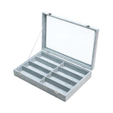 Maxbell Sunglasses Show Tray 8 Grids Modern Glasses Case for Jewelry Beads Necklaces Gray