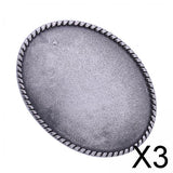 Maxbell 3xWestern Cowboy Buckles for 38mm Belt DIY Replacement Silver