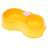 Maxbell Maxbell Pets Dog Cat Food Water Dish Feeder Feeding Double Twin Plastic Bowl Yellow
