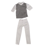 Maxbell stripe Short Sleeve T-shirt & Pants Casual Clothes for Ken Doll