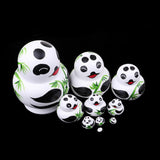 Maxbell Wooden Russian Nesting Dolls Panda Bamboo Matryoshka Hand Painted 10 Pieces