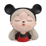 Maxbell Girl Face Flower Pot Gift Cute Resin Planter for Bookshelf Living Room Style B
