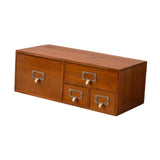 Maxbell Wooden Desk Organizer with Drawers Vintage for Toiletries Jewelry Stationary 4 Drawers