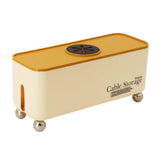 Maxbell Power Strip Box Desktop with Holes Cord Box Hider for Home Adapters USB Hubs Orange Lid