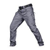 Mens Streetwear Casual Cargo Work Pants Amy Trousers Multi Pockets Gray_XXL