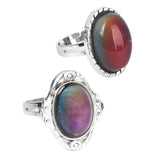 Maxbell 1 Set 2-Style Vintage Oval Colour Changing Emotion Feeling Mood Band Finger Ring