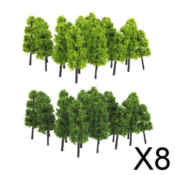 Maxbell 8xPagoda Trees Model Train Railroad Scenery 1:200 20pcs Dark and Light Green