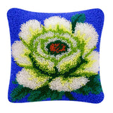 Green Flower Latch Hook Kit for DIY Pillow Cover Sofa Cushion Cover 40x40cm