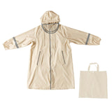 Maxbell Kids Rain Coat Portable Rainwear Outwear for Students Breathable Rain Poncho Beige