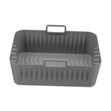 Maxbell Silicone Air Fryer Liner Non Stick for Oven 9 inch Rectangular Basket Insert Gray