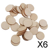 Maxbell 6xUnfinished wood circles Round Shape Pieces For Scrapbooking 25pcs 50mm