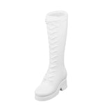 Maxbell 1/6 High-Heeled Combat Boots for 12 Inch Figure Accessories White