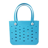 Maxbell Beach Hole Bag Fashion Lightweight EVA Basket for Boat Tours Holidays Travel lake blue