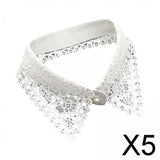 Maxbell 5xWomen Fake Collar Detachable Fake Half Shirt Collar for Clothing Accessories White