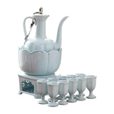 Maxbell Ceramic Sake Set Gifts Multifunctional 10 Sake Cups for Home Birthday Family Style B