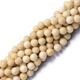 Maxbell 3x8mm Beige Cream Coral Round Loose Beads Strand 15.5 Inch