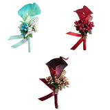 Maxbell 3x Cute Calla Berry Rhinestone Groom Bridal Wedding Corsage