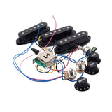 Maxbell Guitar Pickup Set 5 Gear Wheel Prewired for ST Electric Guitar Musical Instrument Black