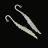 Maxbell 30pcs Tibetan Silver Beading Feather Bookmarks With Loop For DIY Making