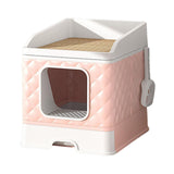 Cat Litter Box and Cat Accessories Large Capacity for Small and Large Cats Pink - Aladdin Shoppers