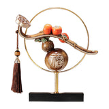 Maxbell Maxbell Chinese Gourd Ruyi Figurine 11x2.7x11.8inch for House Warming Gift Accessory Grey