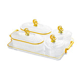 Maxbell Divided Serving Relish Bowls Dried Fruit Plate for Living Room Fruit Cookies 4 Bowls