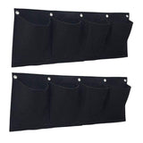 Maxbell 2 Pieces Hanging Planter Bags Horizontal Gardening Planter Pockets for Porch Black