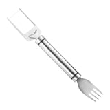 Maxbell Maxbell 2 in 1 Watermelon Cutter and Fork Fruit Fork Summer for Party Camping Picnic Argent