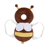 Baby Head Protector with Chest Strap Cute Wear Pad for Kids Home Living Room Brown and Flannel