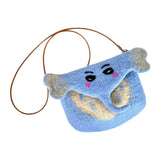 Maxbell Women Animal Shaped Bag Wool Felt Mini Handbag for Party Birthday Gift Beach Blue Color Elephant