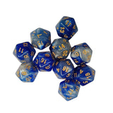Maxbell 10Pcs Polyhedral Dices D20 Gaming Dices for KTV Role Playing Game Board Game Blue