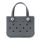 Maxbell 3xHole Bag Waterproof Washable Fashion Open Tote Bag for Shopping Travel Beach Gray