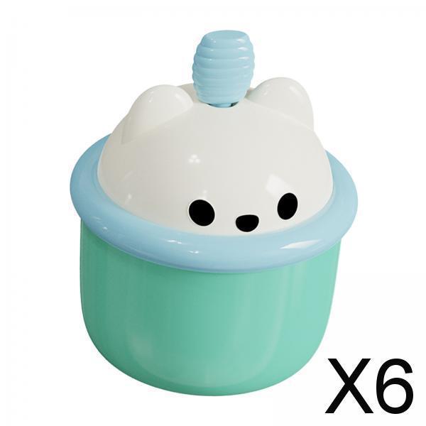 Maxbell 6xEgg Beater Whisk Cute Bear Shape Practical Hand Push Egg White Blender Mixer green