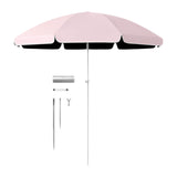 Maxbell Small Patio Umbrella 5.6ft Heavy Duty Portable Market Umbrella for Park Lawn pink
