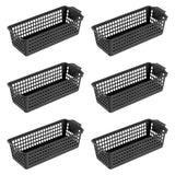 Maxbell 6Pcs Storage Baskets Large Capacity Storage Box for Clothes Cosmetics Closet Black