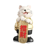 Maxbell Lucky Cat Statue Resin Sculpture Dining Room Mascot Cat Fortune Cat Figurine