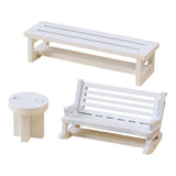 Maxbell 3 Pieces Miniature Dollhouse Chairs Pretend Play Micro Landscape Accessories