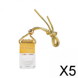 Maxbell 5xEmpty Car Diffuser Empty Pendant Perfume Bottle Auto Perfume Diffuser Bottle Gold