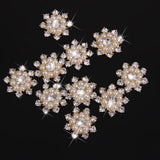Maxbell 4xCrystal Diamante Pearl Flower Buttons FLATBACK Embellishment H