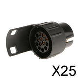 Maxbell 25x7 pin to 13 pin Twin Short Towing Caravan Socket Plug Adaptor 12V